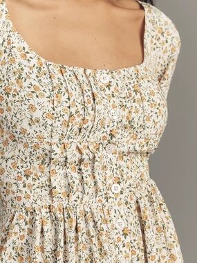 BY ANTHROPOLOGIE LONG-SLEEVE CORSET A-LINE MINI DRESS
